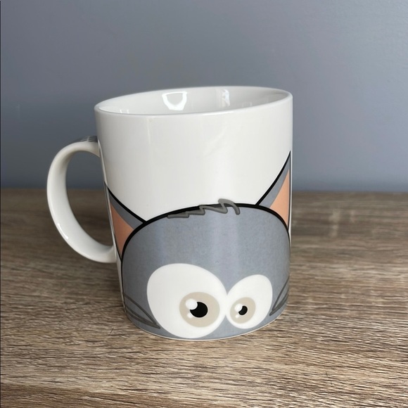 Bottoms Up Gray and White Cat Mug 10oz - Picture 9 of 9